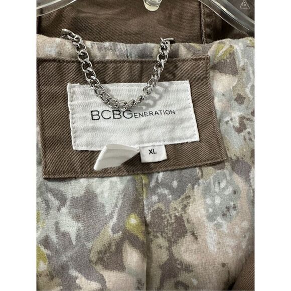 BCBGeneration women’s tan drawstring hooded coat size XL.  #34-1232 - Picture 2 of 8